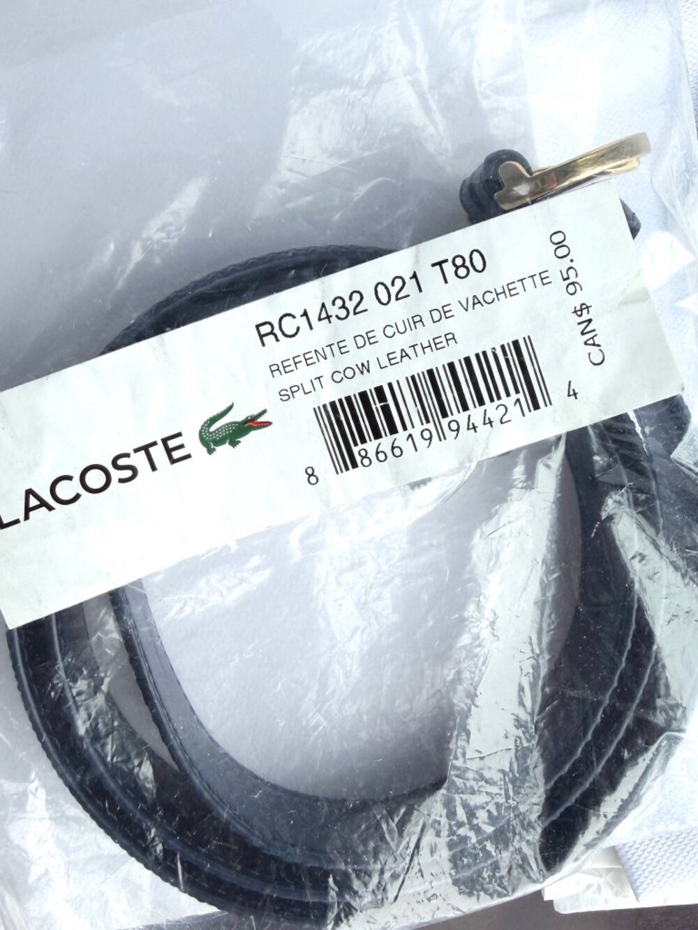 NWT - LACOSTE - Blue Cow leather belt 80/32 - Picture 7 of 7